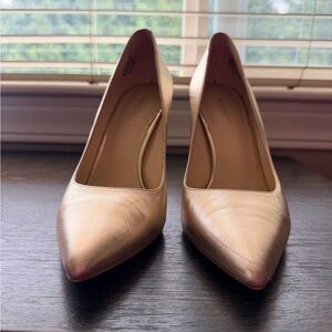 Nine West Metallic Gold Pointed-Toe Pumps